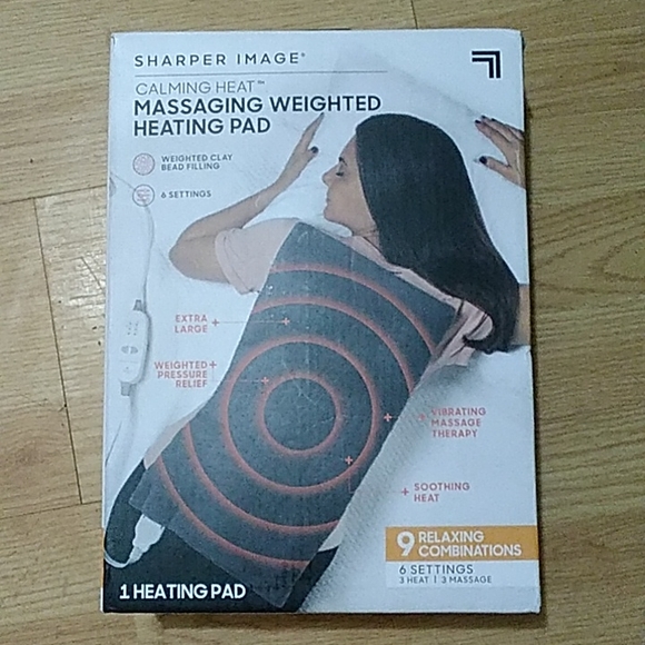 Calming Heat Massaging Weighted Heating Pad by Sharper Image - Picture 1 of 5